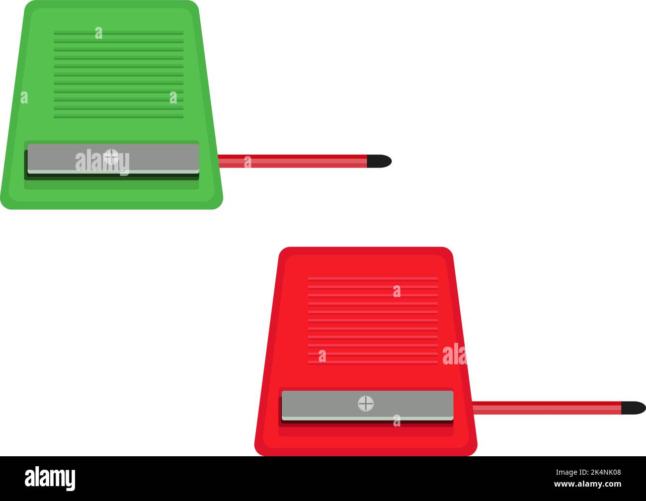 Pencil sharpener, illustration, vector on a white background. Stock Vector