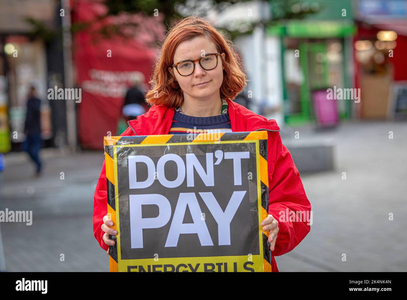 London, UK. 1st Oct, 2022. Beth Williams from the Don't Pay campain at Lewisham Town hall. Stock Photo