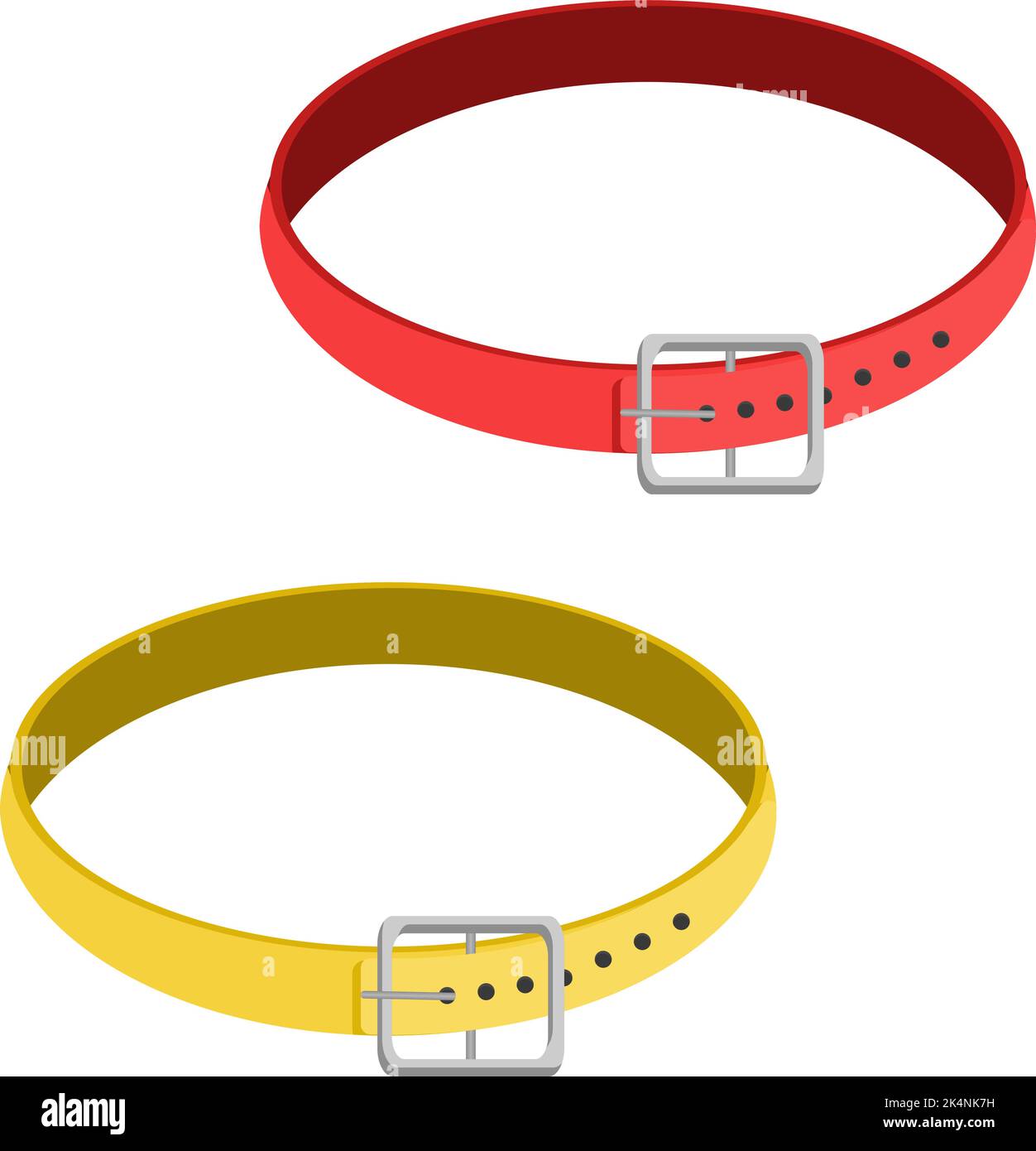 Red and yellow belts, illustration, vector on a white background. Stock Vector