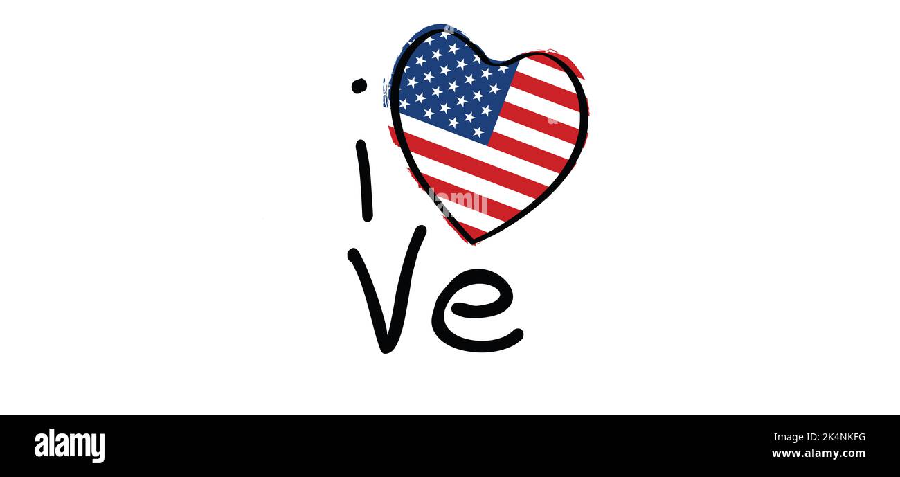 Slogan i love america with with the Colors of eu flag. America (USA, VS