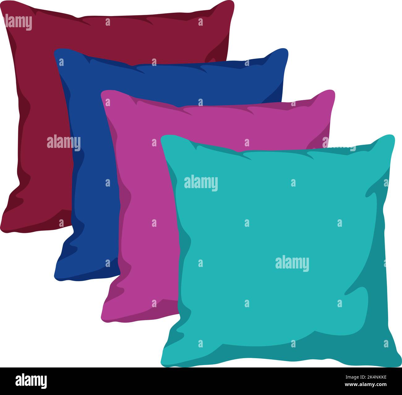 Decorative pillows, illustration, vector on a white background Stock