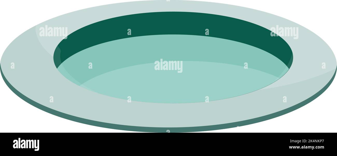 Green plate, illustration, vector on a white background. Stock Vector