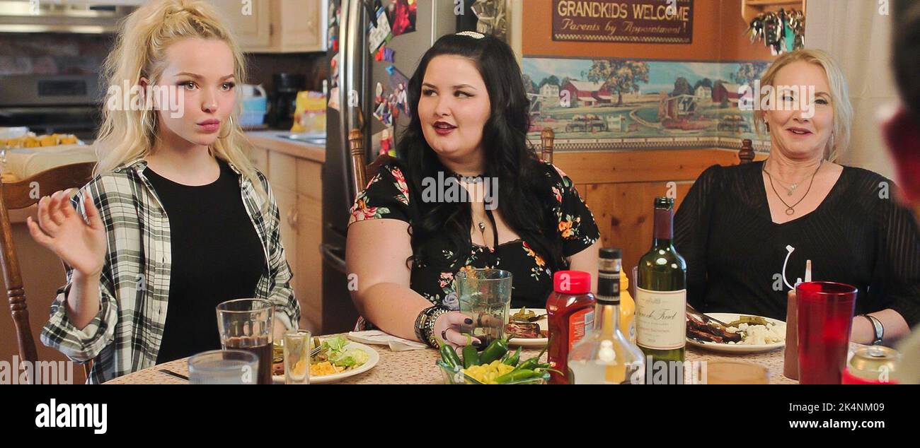 USA. J. Smith-Cameron and Dove Cameron in the (C)Focus Features new film :  Vengeance (2022). Plot: A writer from New York City attempts to solve the  murder of a girl he hooked, image size:1300x634