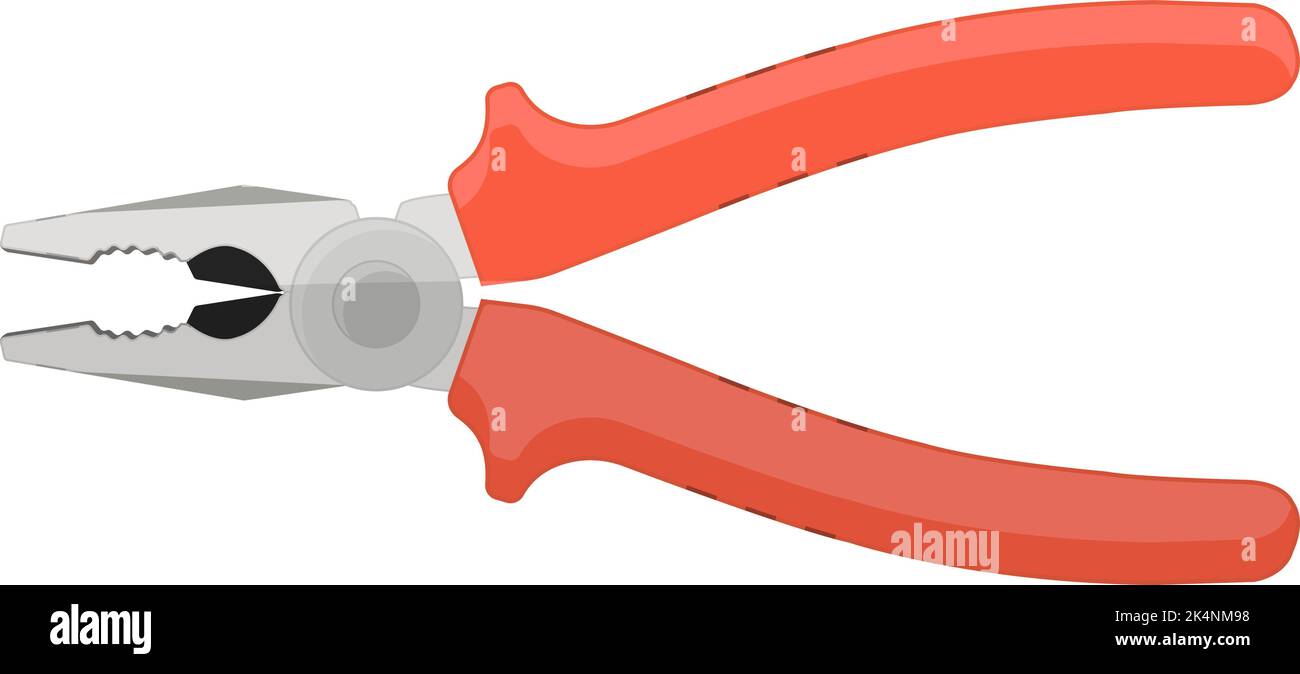 Orange pliers, illustration, vector on a white background. Stock Vector