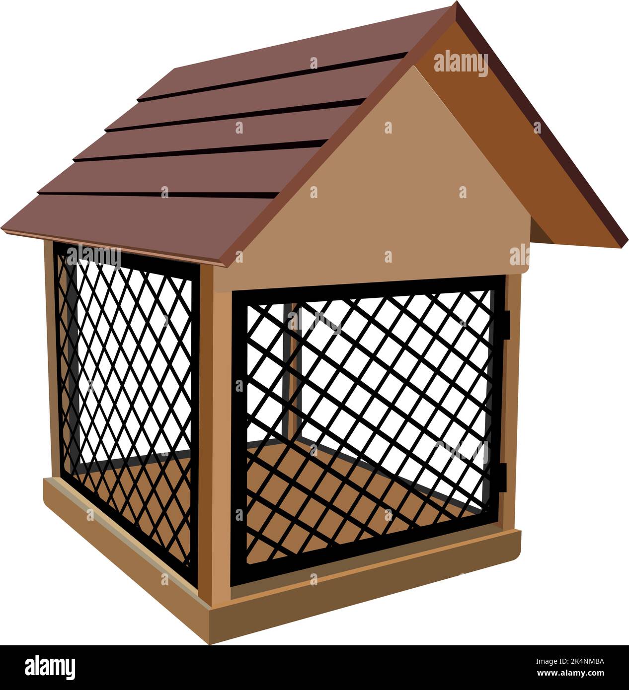 Pet house, illustration, vector on a white background. Stock Vector