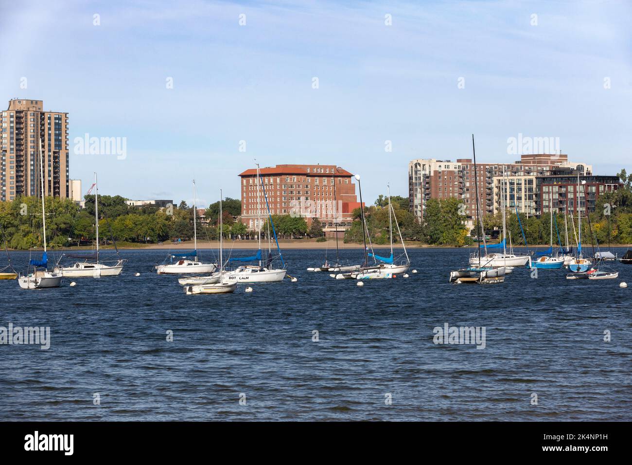 Sailboats at the Minneapolis Sailing Center marina on Lake Bde Maka Ska