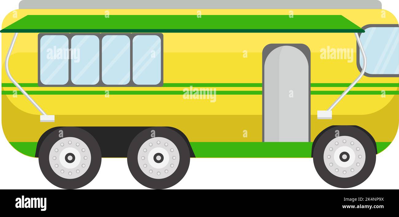 Yellow camper van, illustration, vector on a white background. Stock Vector