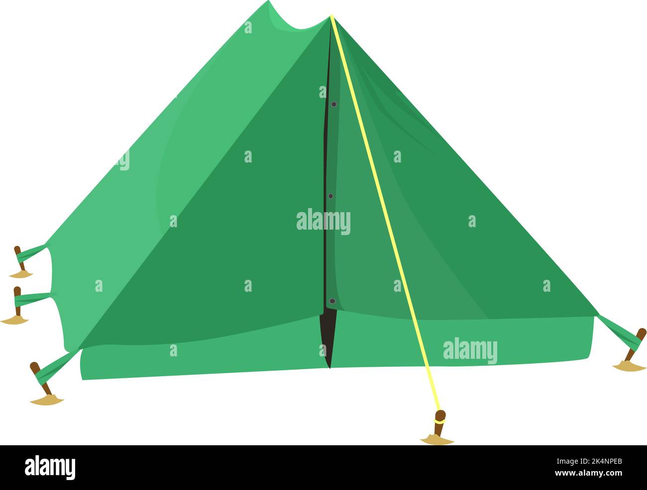 Green camping tent, illustration, vector on a white background Stock ...
