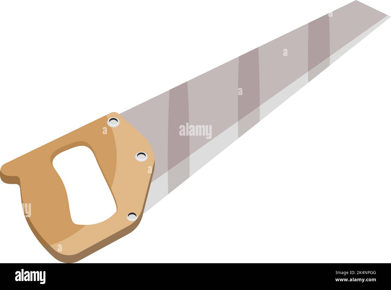 Small hand saw, illustration, vector on a white background. Stock Vector