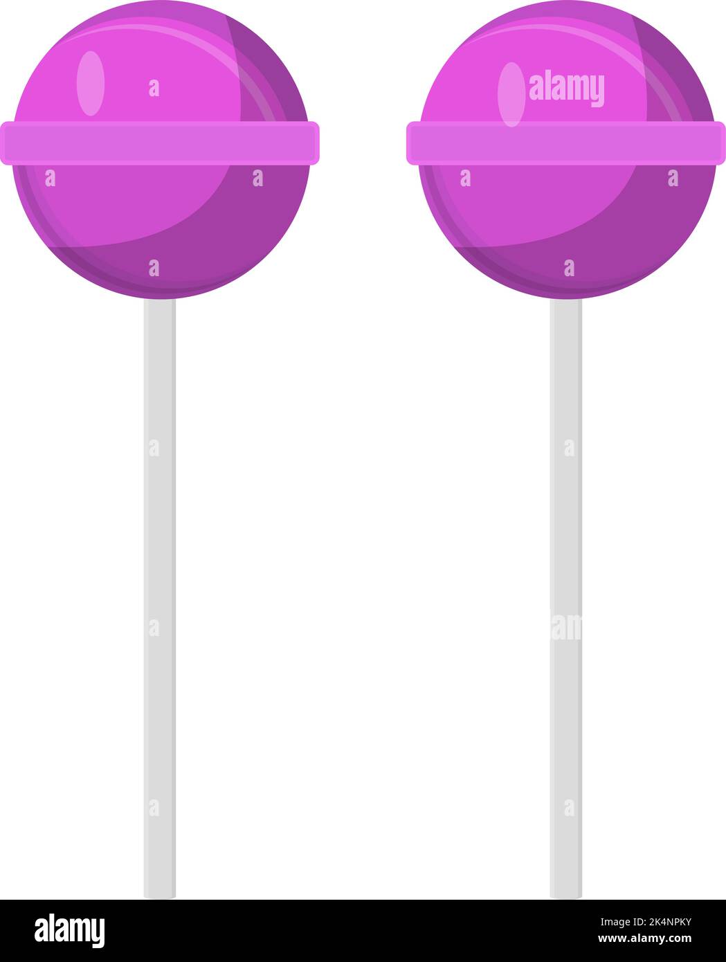 Two purple lolipops, illustration, vector on a white background. Stock Vector