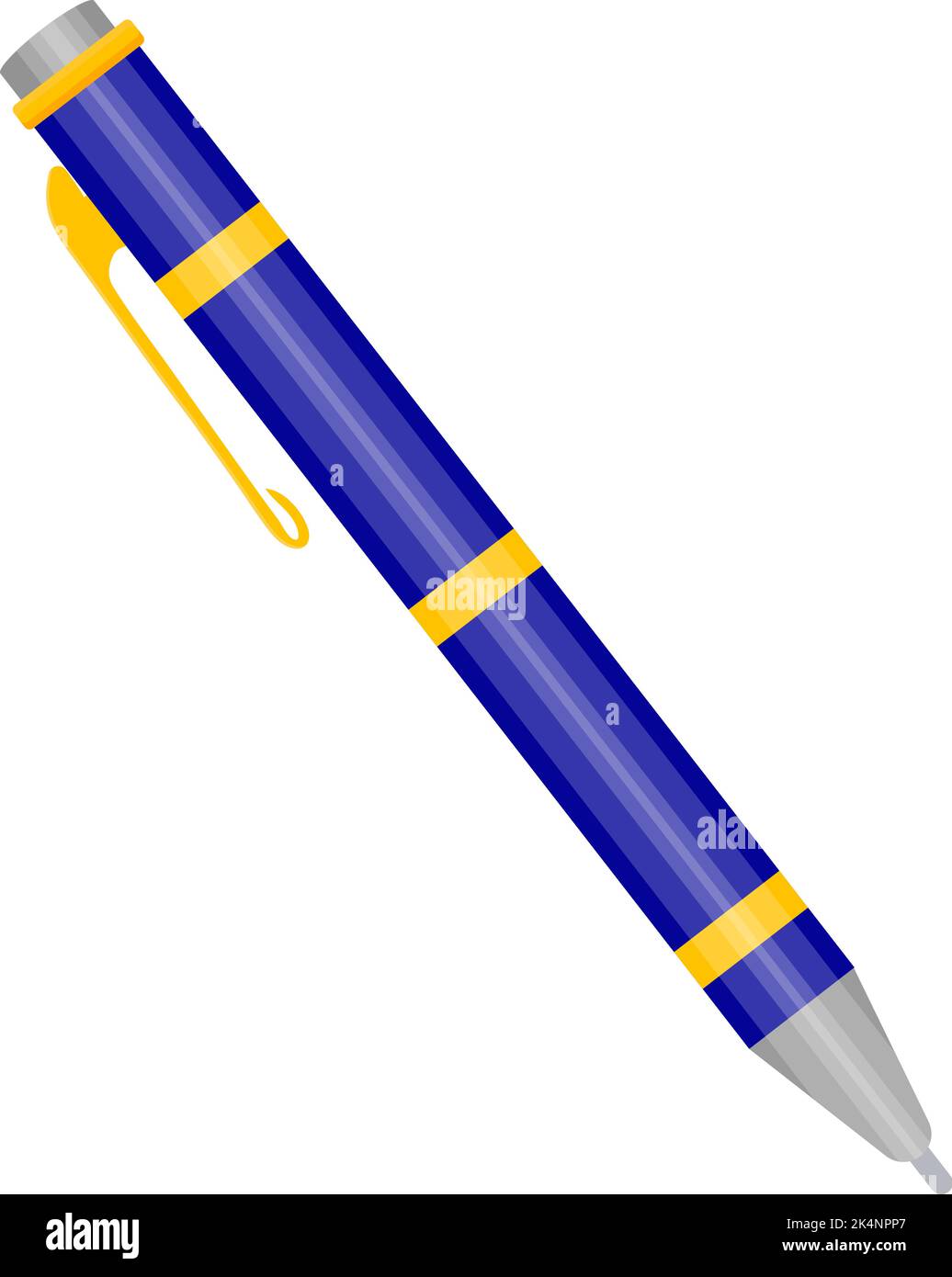 Blue and yellow pencil, illustration, vector on a white background ...
