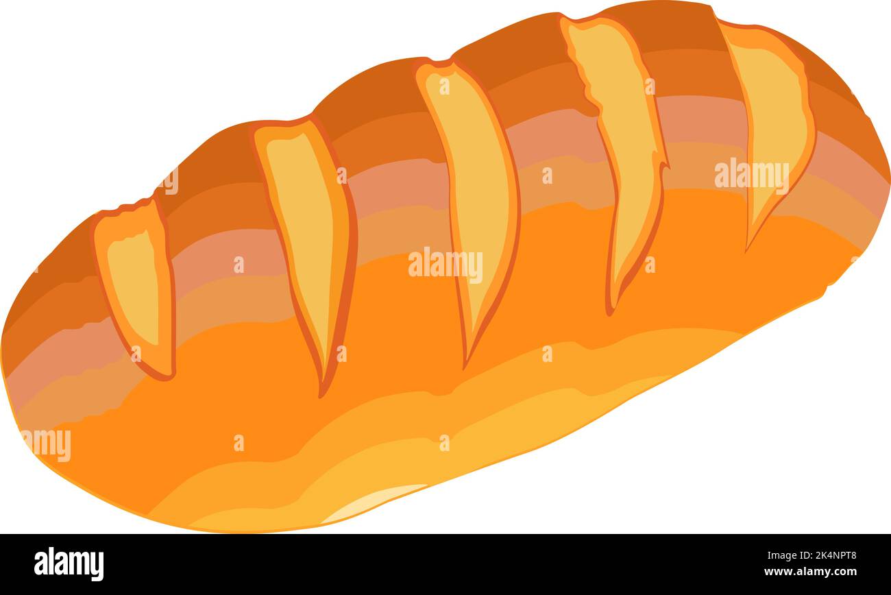 Fresh bread, illustration, vector on a white background Stock Vector ...
