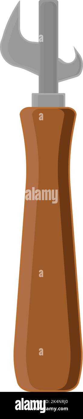 Kitchenware can opener, illustration, vector on a white background. Stock Vector