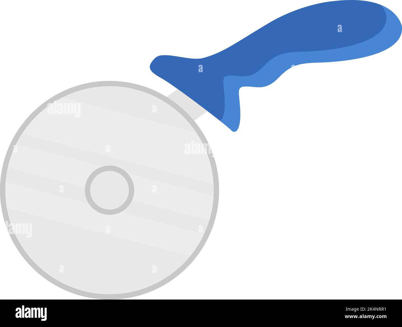 Blue pizza knife, illustration, vector on a white background. Stock Vector