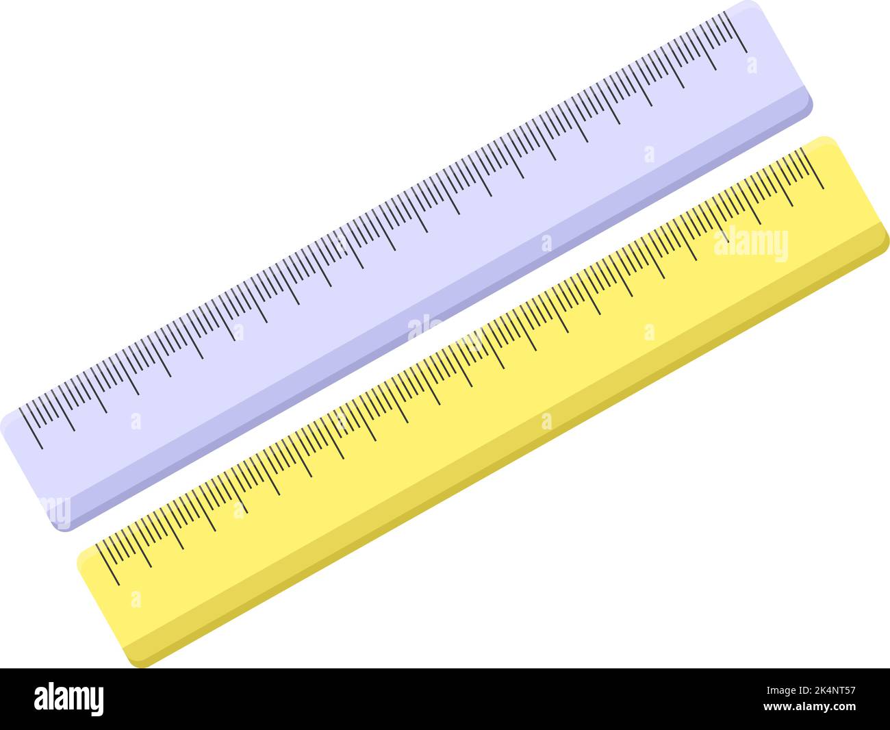 Plastic rulers, illustration, vector on a white background. Stock Vector