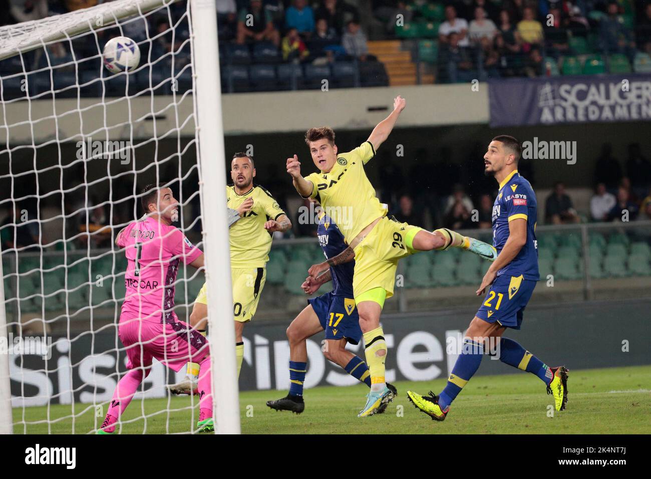 October 3, 2022, VERONA Udinese's Jaka Bijol scores the goal 1 2