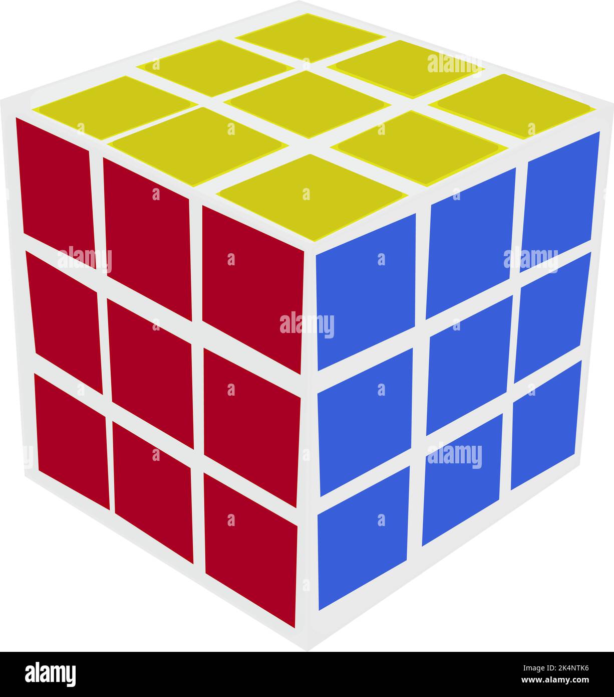 Rubiks cube 2x2 on white background Royalty Free Vector