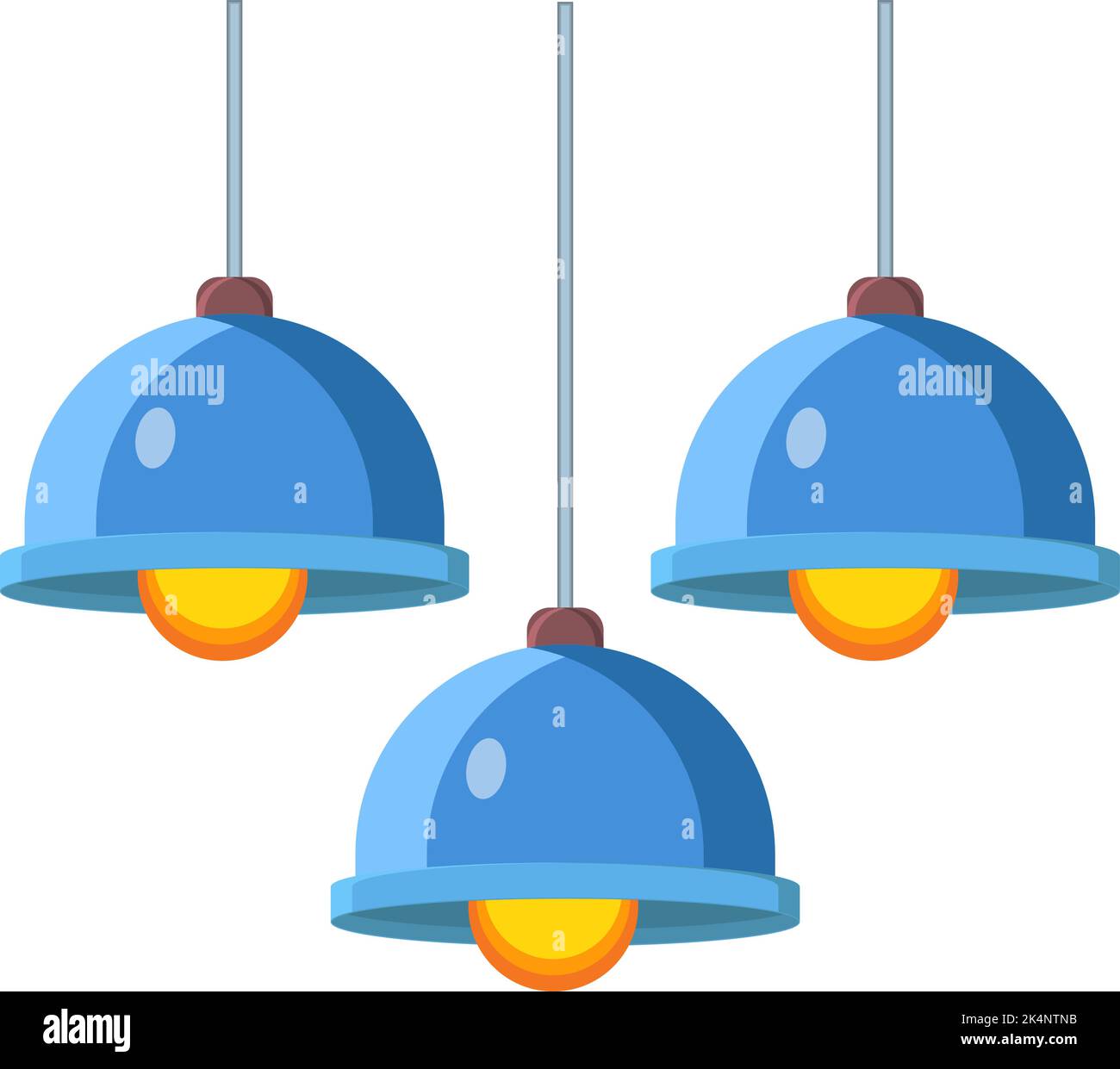 Decorative blue ceiling lamps, illustration, vector on a white background. Stock Vector
