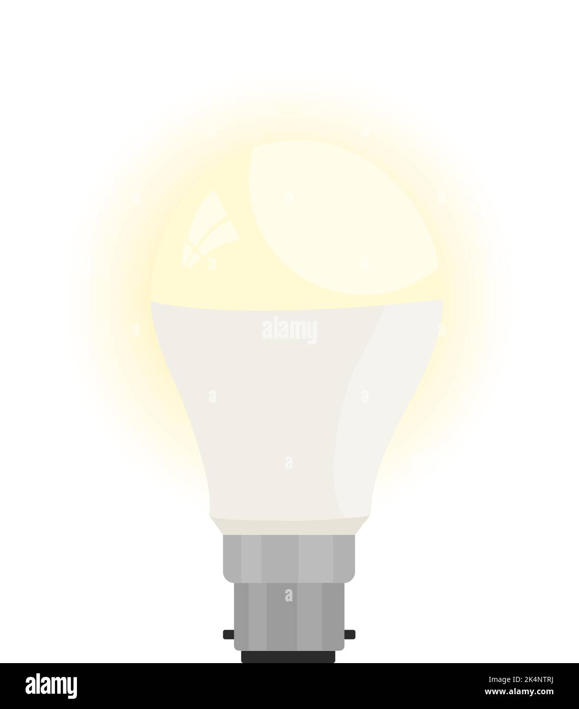 Yellow lightbulb, illustration, vector on a white background. Stock Vector