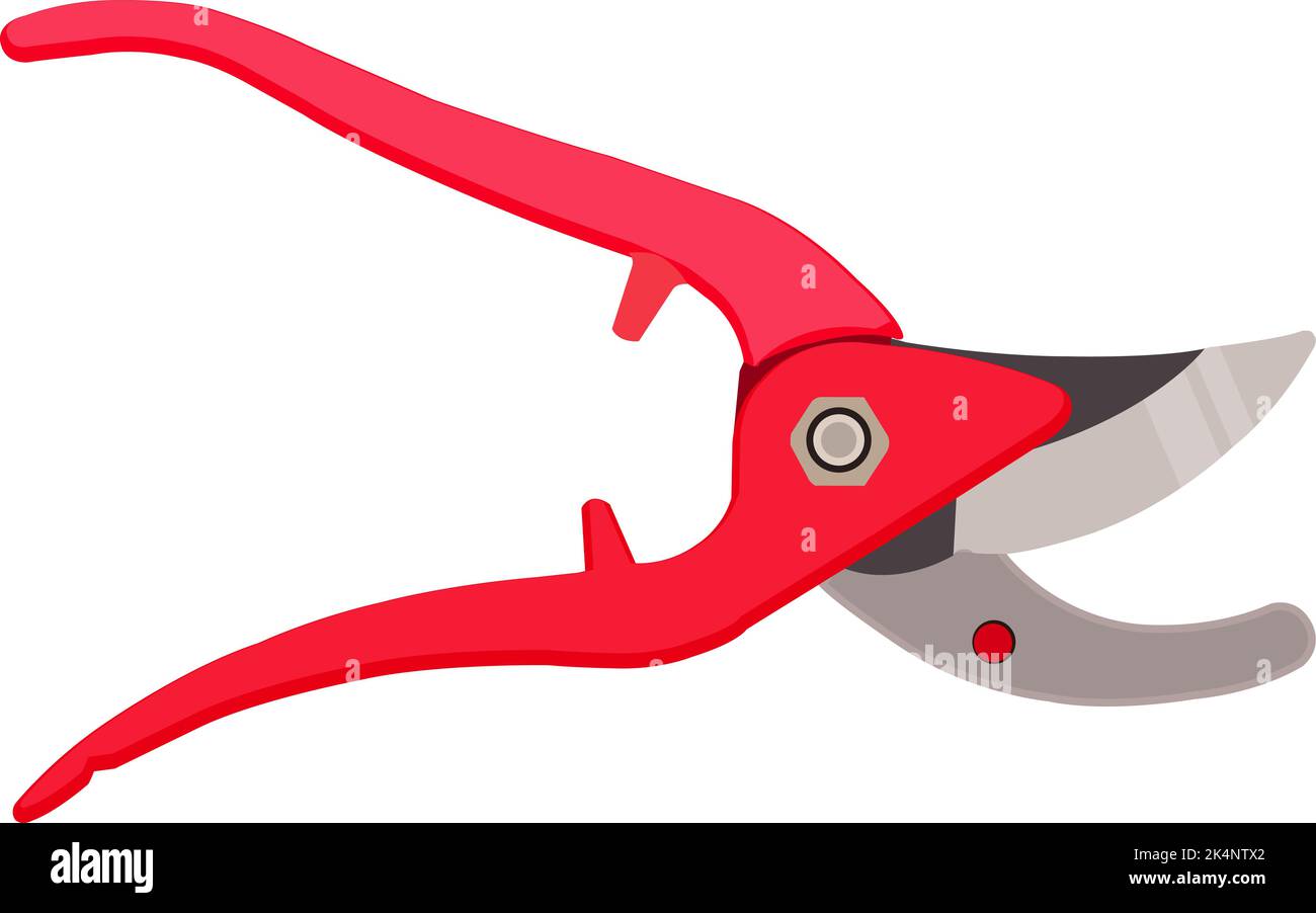 Red shears, illustration, vector on a white background. Stock Vector