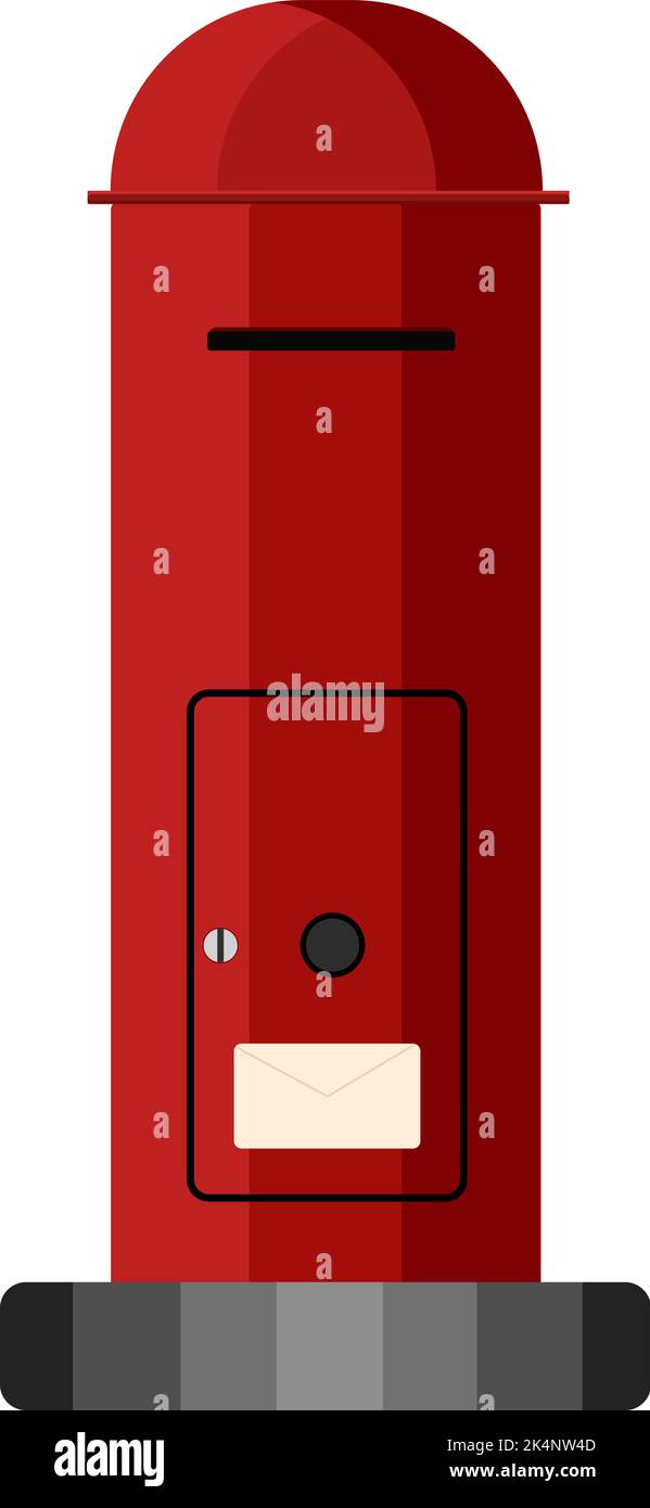 Red letter box, illustration, vector on a white background Stock Vector