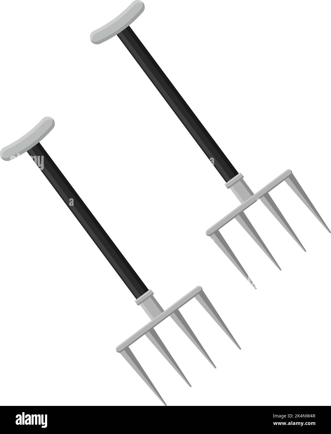 Black rakes, illustration, vector on a white background Stock Vector