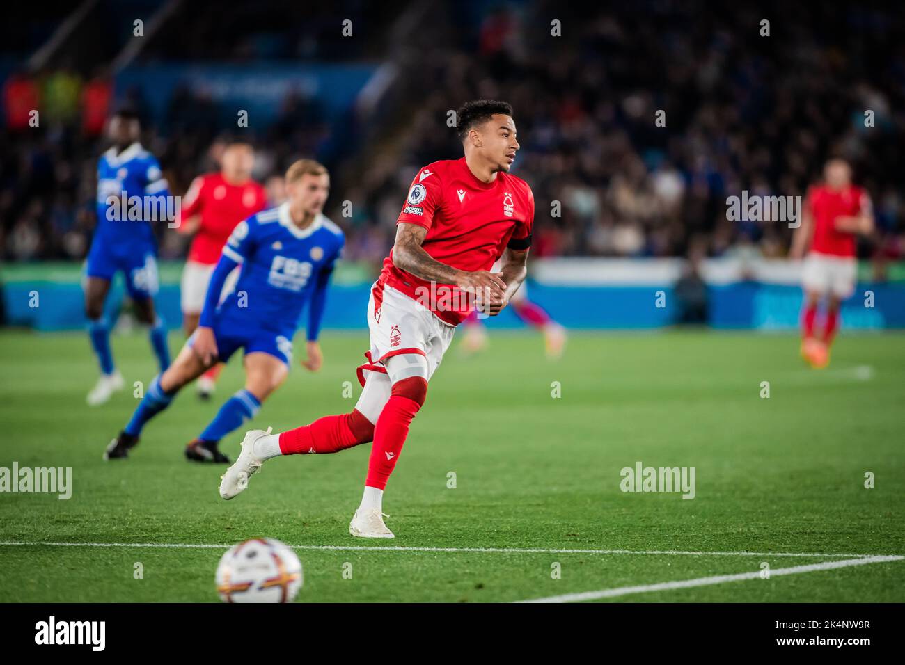 Jesse Lingard #11 of Nottingham Forest looks on during the Premier League match Leicester City vs Nottingham Forest at King Power Stadium, Leicester, United Kingdom, 3rd October 2022  (Photo by Ritchie Sumpter/News Images) Stock Photo