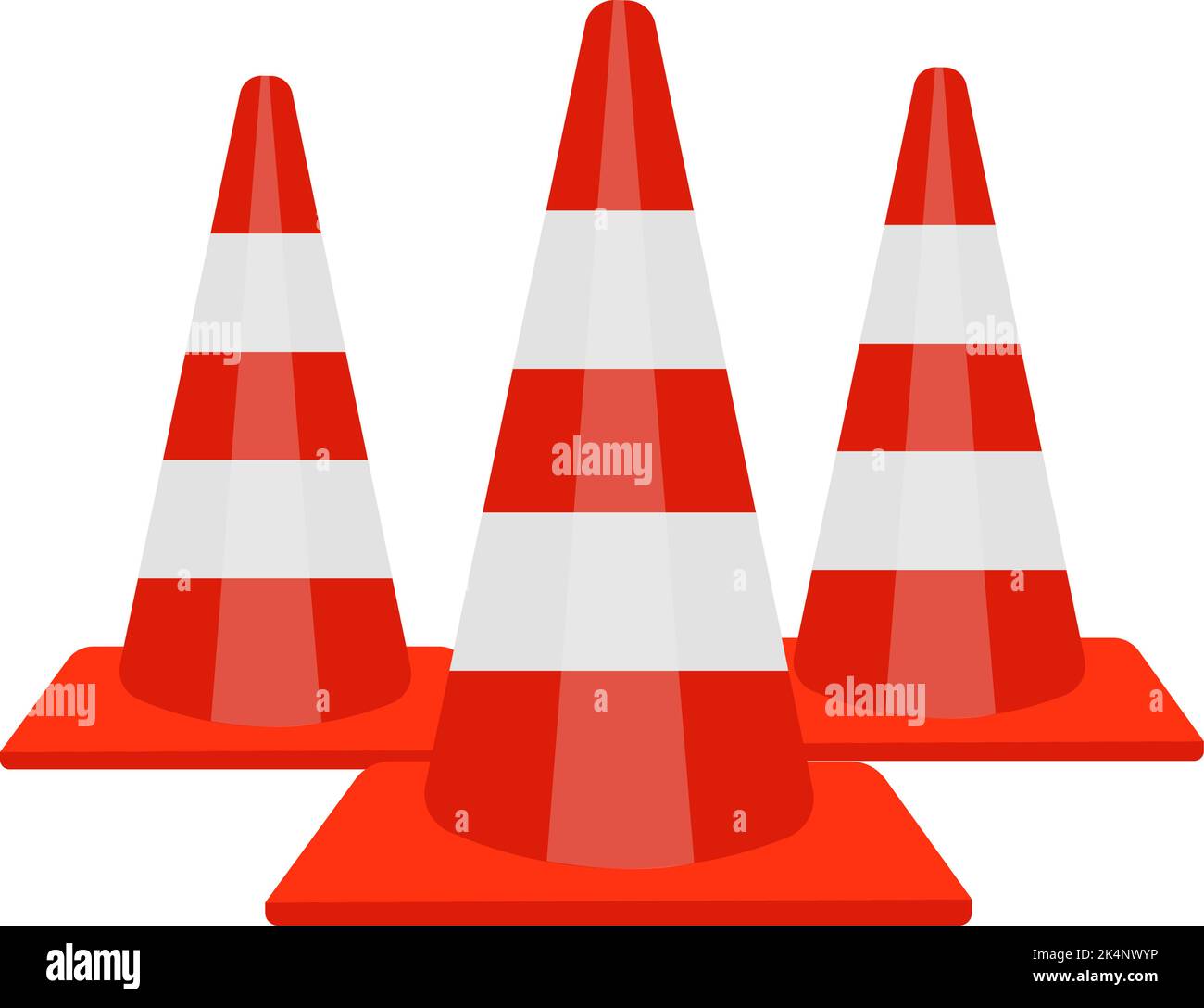 Red traffic cone, illustration, vector on a white background Stock Vector Image & Art Alamy
