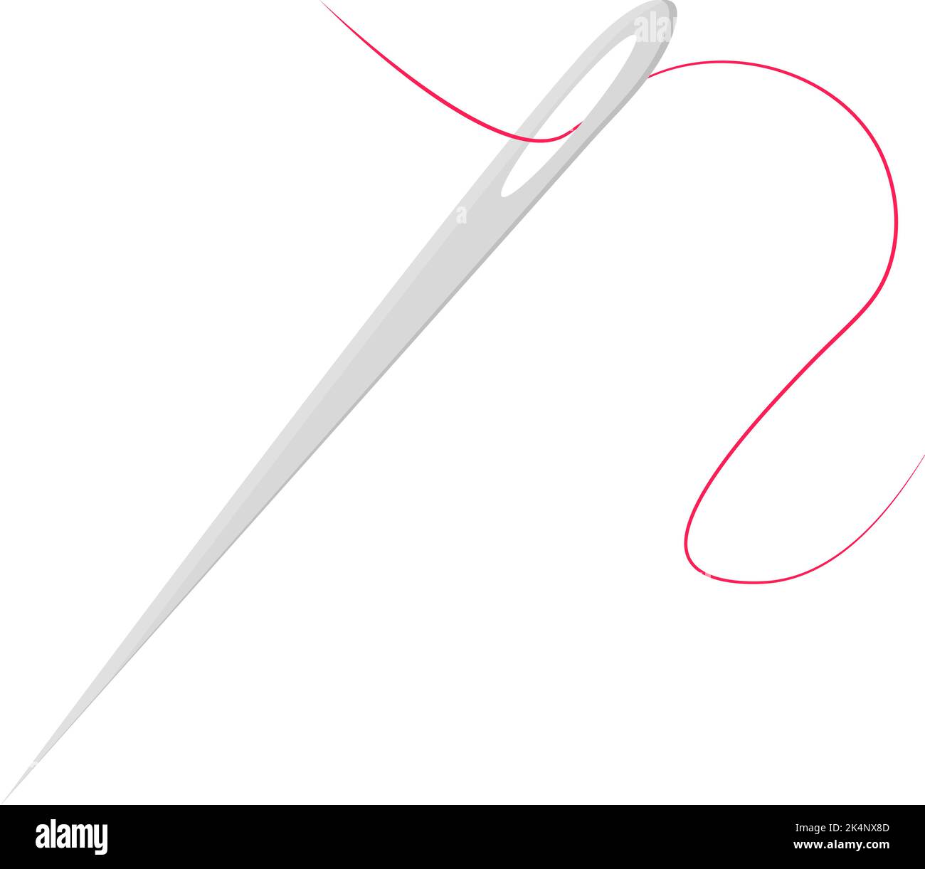 Highly Detailed View Of A Sewing Needle With A Large Eyelet Isolated On A  White Background Stock Photo, Picture and Royalty Free Image. Image  52022587.