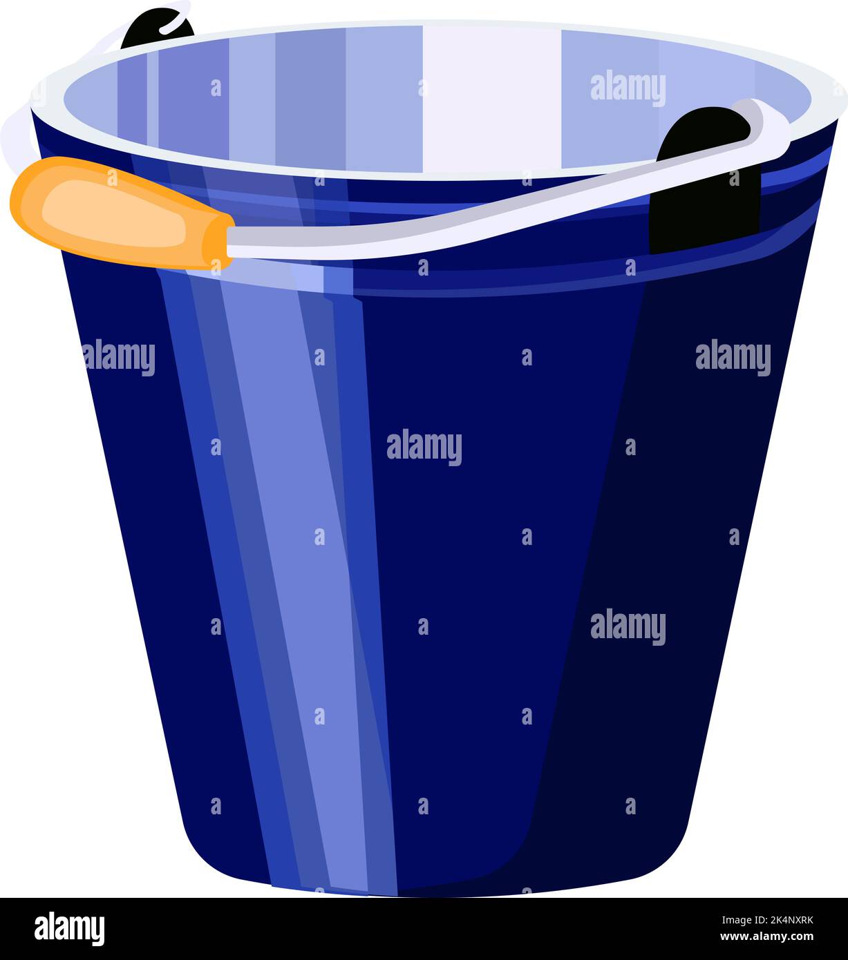 Blue metal bucket, illustration, vector on a white background Stock