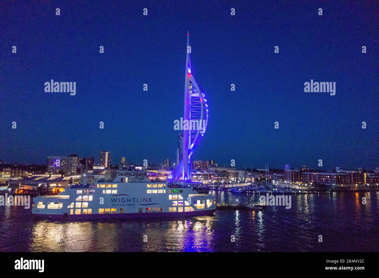 Portsmouth evening dusk skyline showing The Emirates Spinnaker Tower a