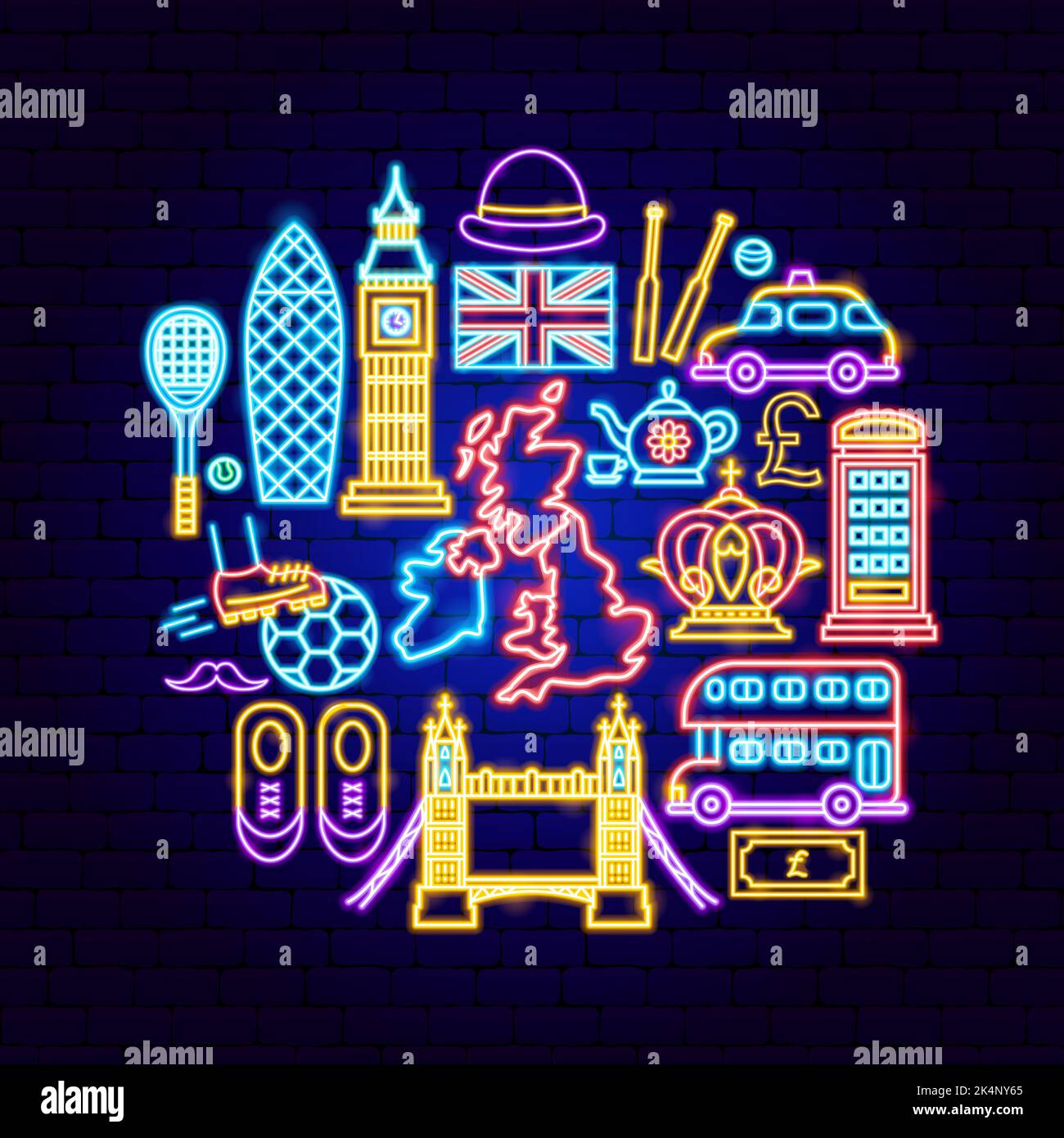 Great Britain Neon Concept Stock Vector