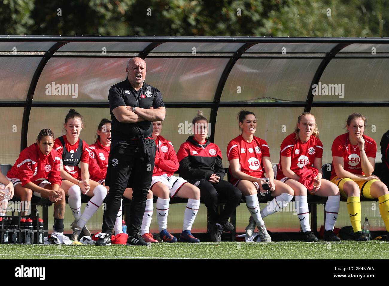 Sheffield United manager Neil Redfearn during the FA Women's Continental Tyres League Cup match between Durham Women FC and Sheffield United at Maiden Castle, Durham City on Sunday 2nd October 2022. (Credit: Mark Fletcher | MI News) Credit: MI News & Sport /Alamy Live News Stock Photo