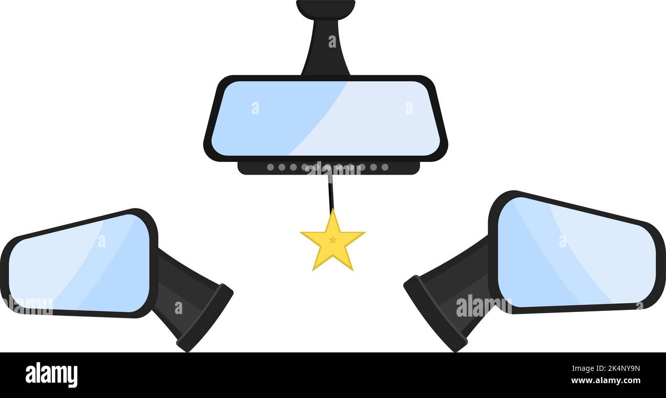 Car mirrors, illustration, vector on a white background Stock Vector