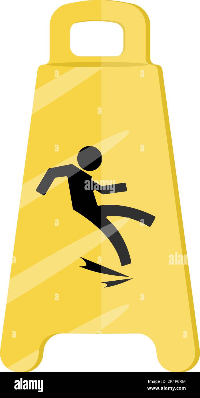 Slippery sign, illustration, vector on a white background. Stock Vector