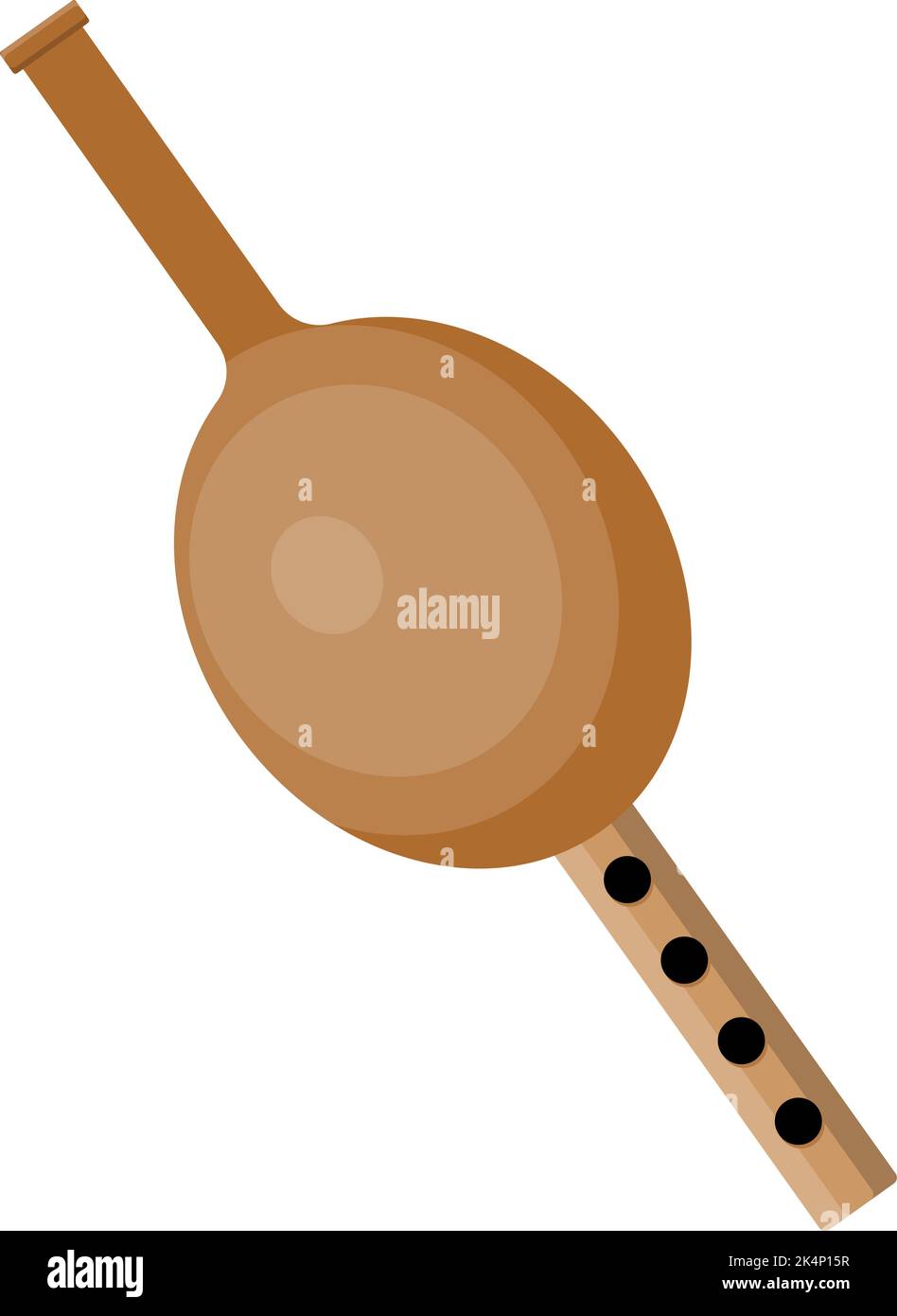 Snake flute, illustration, vector on a white background. Stock Vector