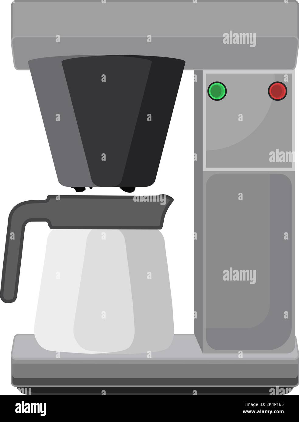 Household coffee maker, illustration, vector on a white background. Stock Vector