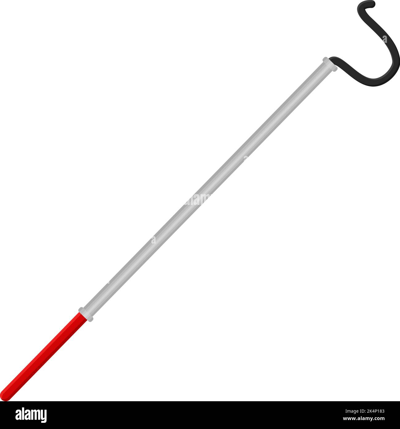 Red snake hook, illustration, vector on a white background. Stock Vector