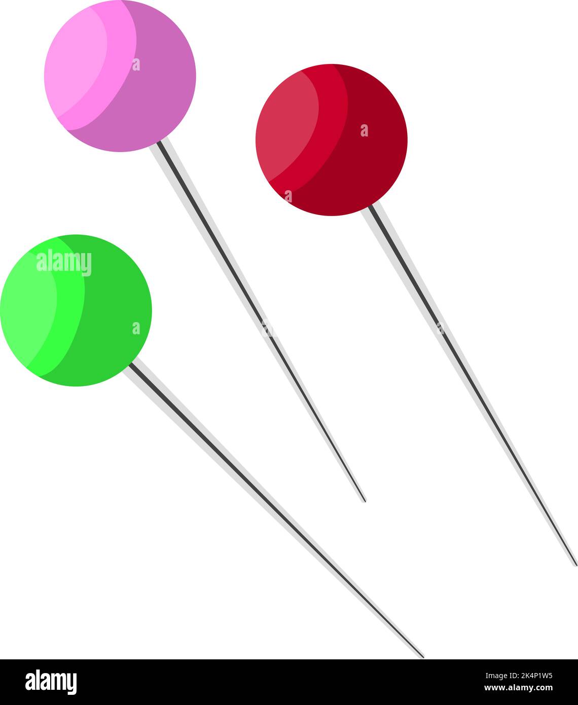 Sewing pins, illustration, vector on a white background Stock Vector