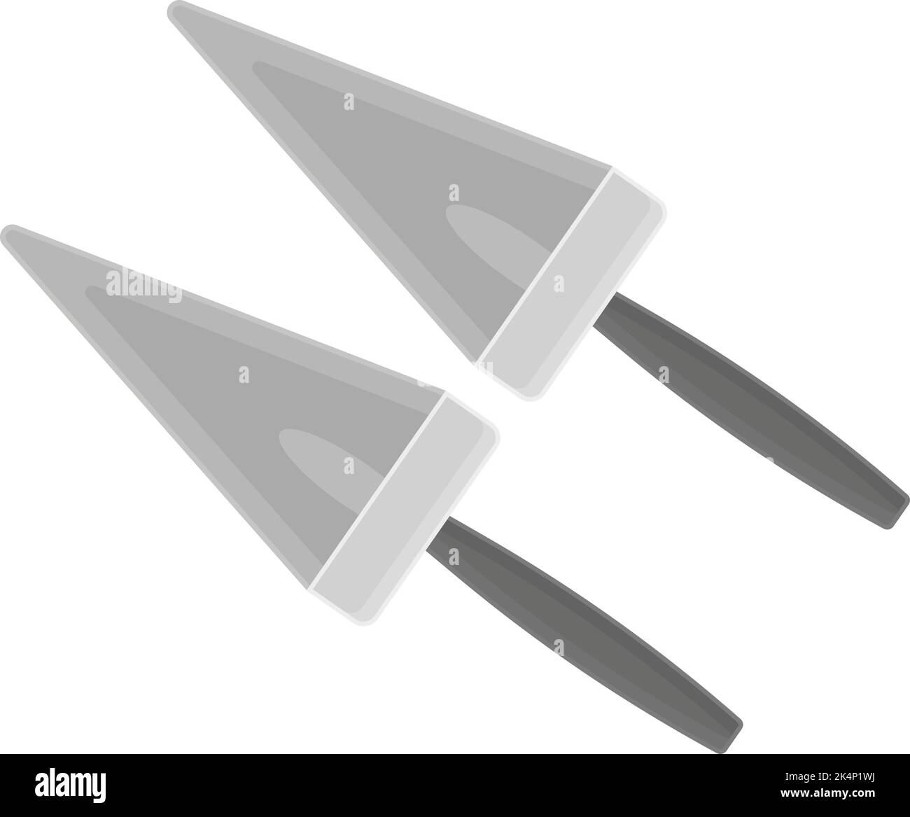 Two cake spatulas, illustration, vector on a white background Stock