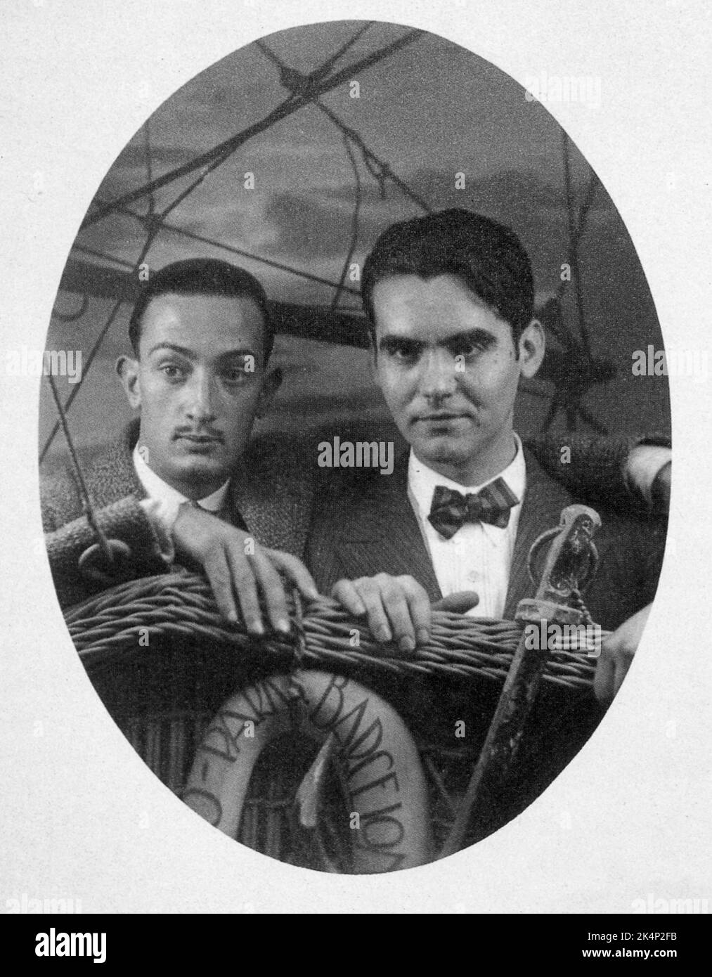 Federico García Lorca with Salvador Dalí, Turó Park de la Guineueta, Barcelona, 1925 Stock Photo