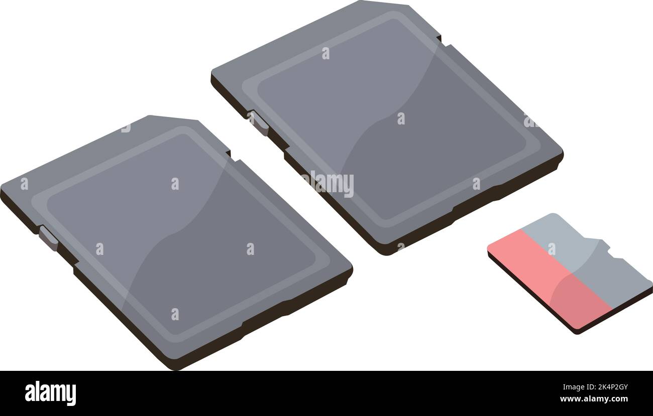 SD cards, illustration, vector on a white background. Stock Vector