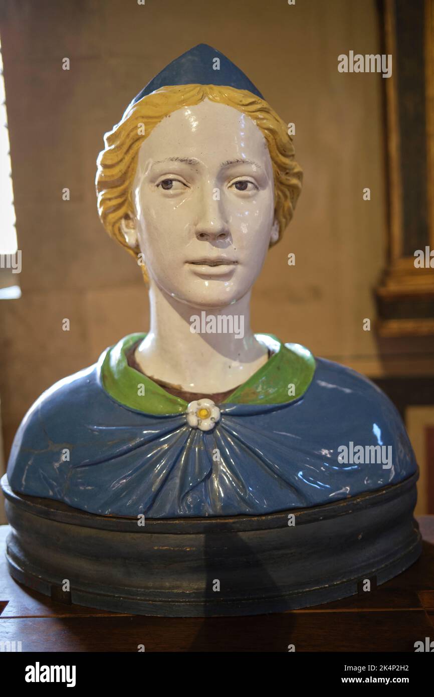 Della Robbia Figure in the Bargello Museum Florence Italy Stock Photo