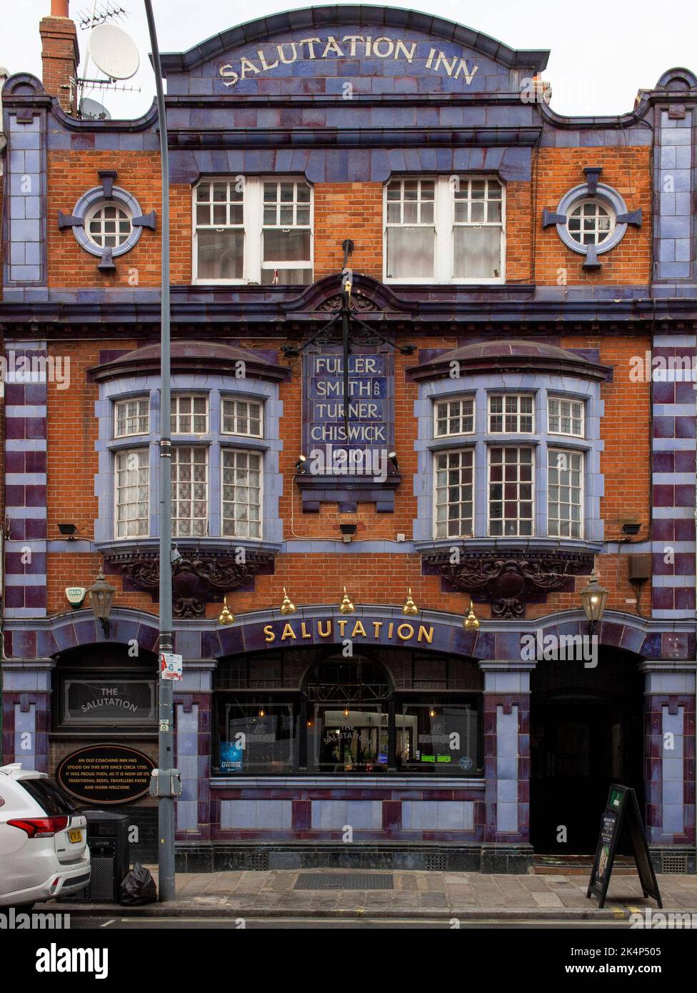 King Street, Hammersmith, London, UK; The Salutation Inn frontage. A