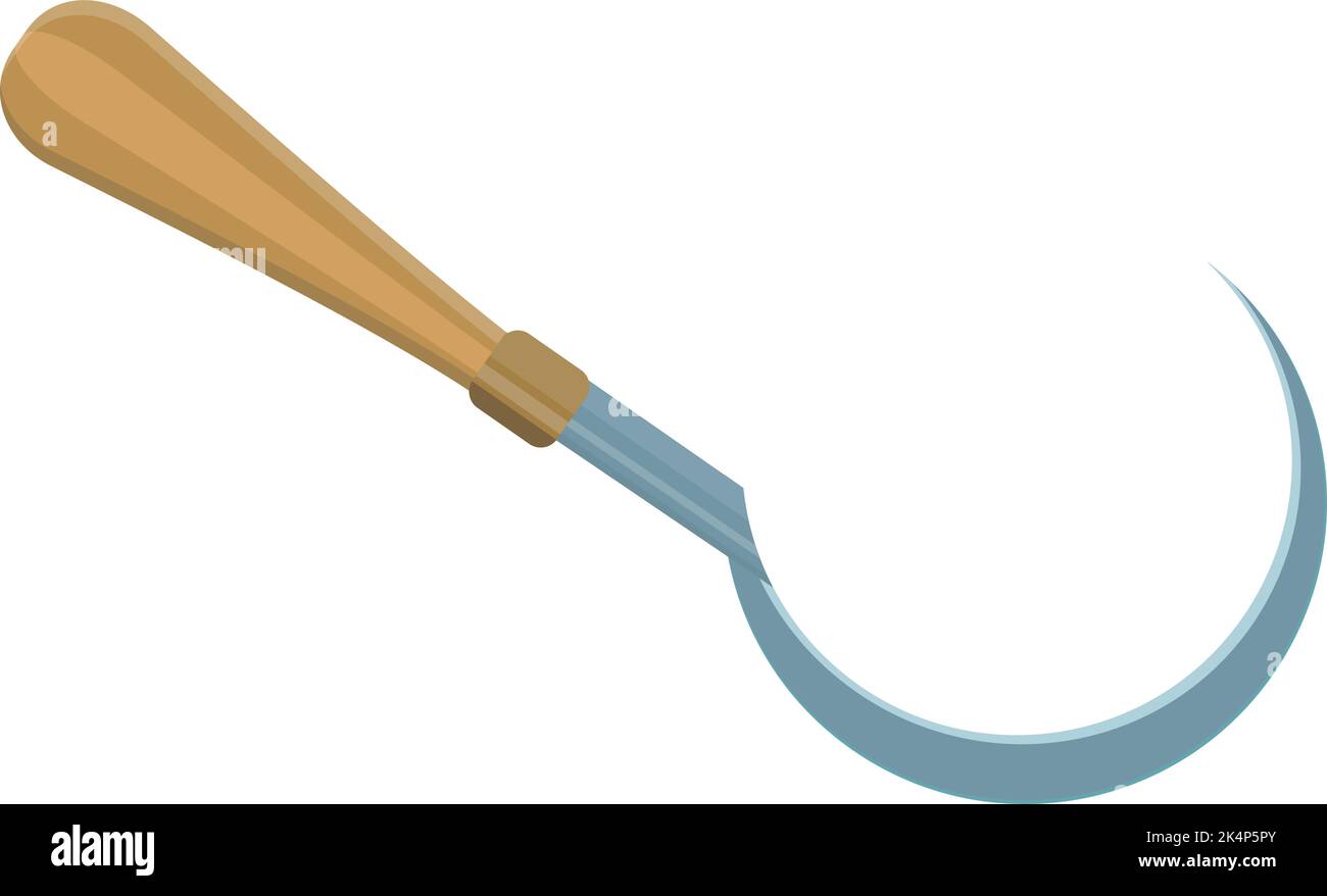 Grass sickle, illustration, vector on a white background. Stock Vector