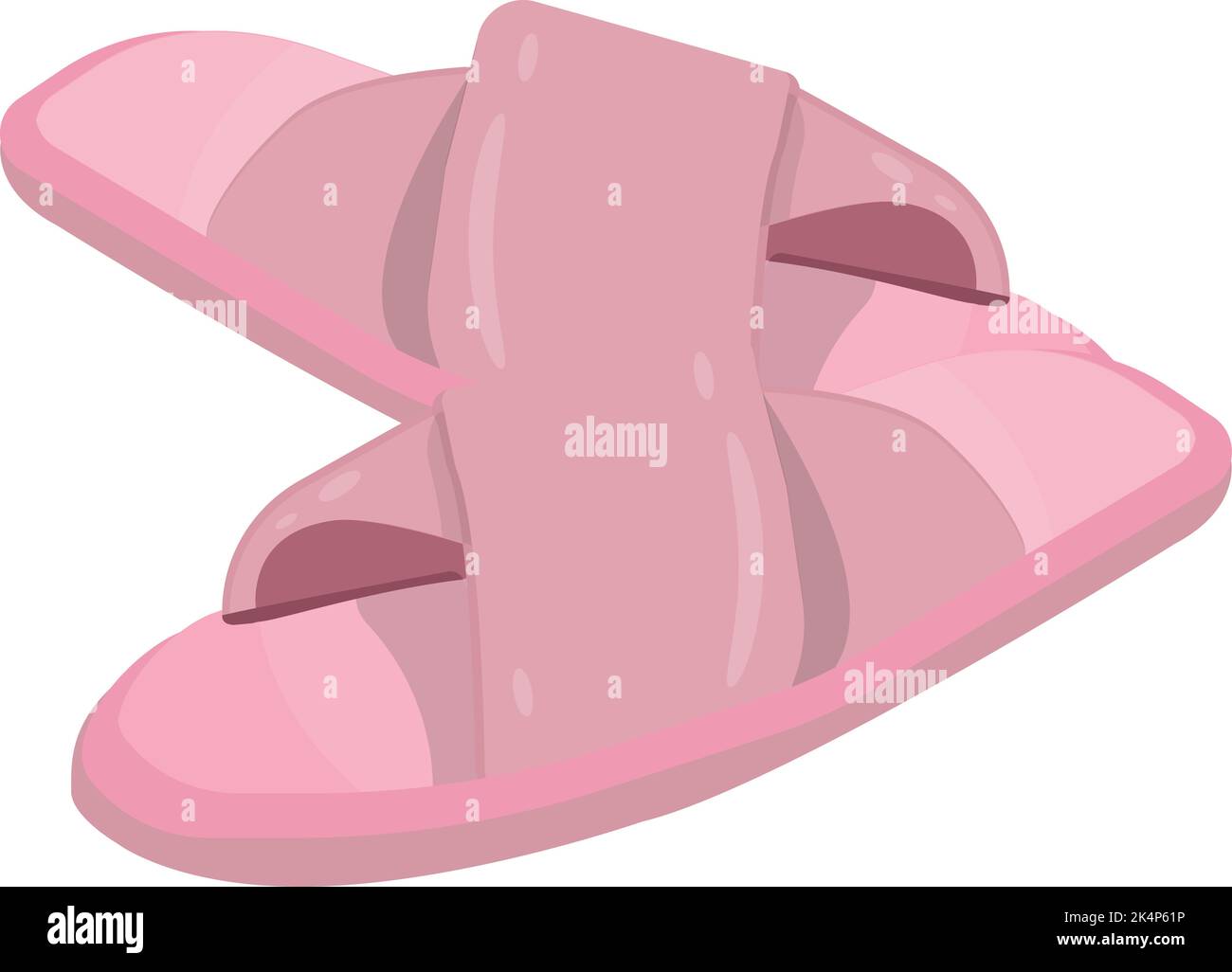 Pink slippers, illustration, vector on a white background. Stock Vector