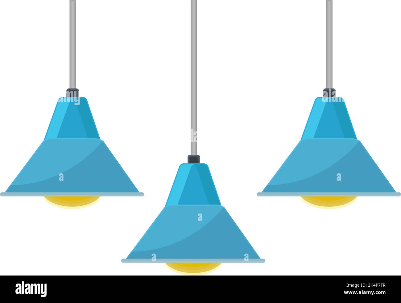Blue ceiling lamps, illustration, vector on a white background. Stock Vector