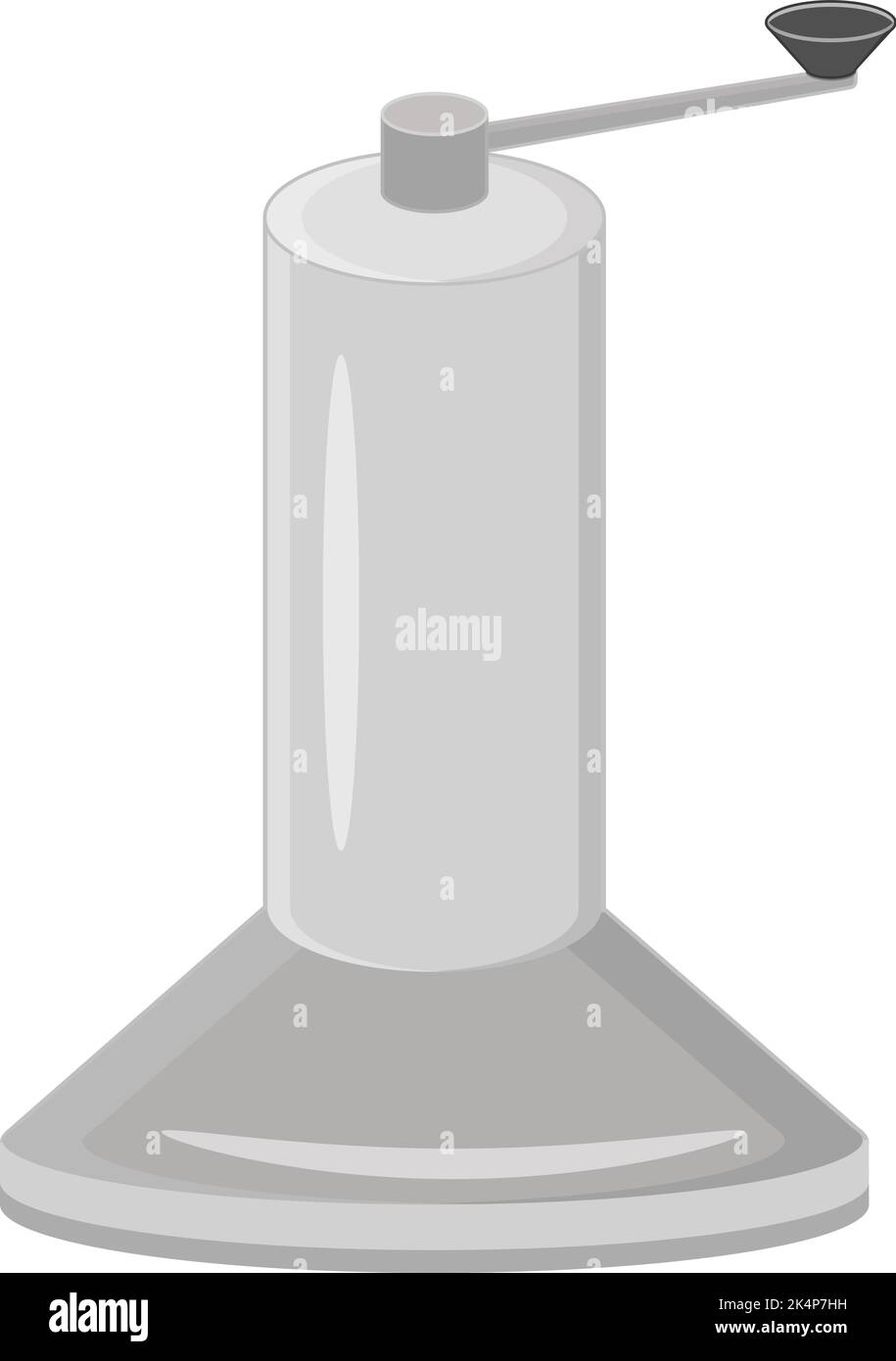 Metal coffee grinder, illustration, vector on a white background. Stock Vector