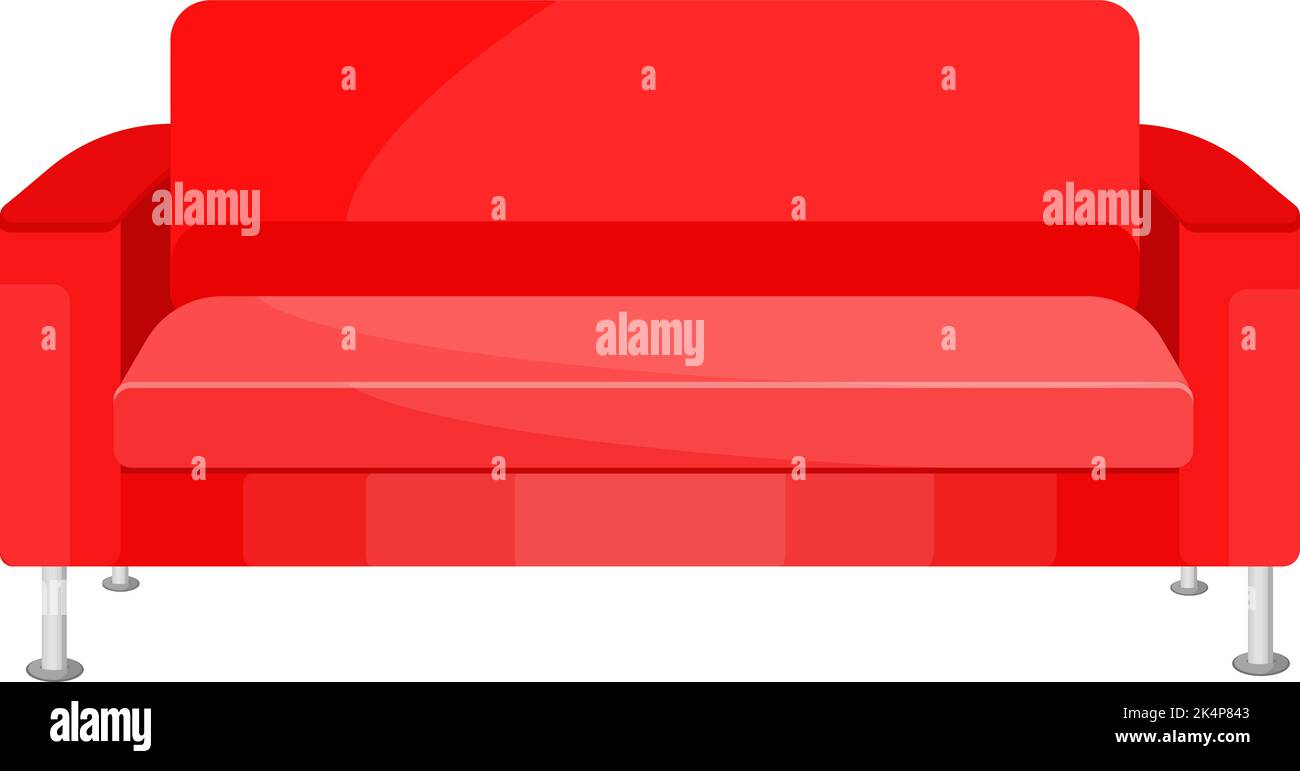 Red sofa, illustration, vector on a white background. Stock Vector