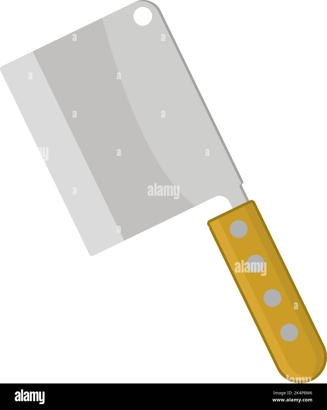 Sharp steel cleaver, illustration, vector on a white background. Stock Vector